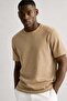 Men's crew neck short sleeve t-shirt - stone