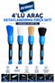 Premium Auto Detailing Brush Set 4 Pieces Interior Exterior Cleaning Wheel Engine and Console Brushes