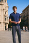 Men's Fashion Trend Navy Blue Polo Neck T-Shirt - 3