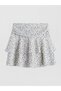 Patterned Ruffled Mini Skort - 6