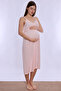 Cotton Rope Strap Maternity Nightgown with Breastfeeding Feature Effortt - Powder - 6
