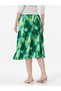 Fustă midi de damă, verde, cu model - 4