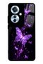 Oppo Reno 11F Purple Galaxy Butterfly Design Glossy Phone Case