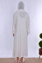 Hijab-Friendly Cotton Maternity Nightgown Set with Nursing Features and Robe Effortt - Ecru - 4