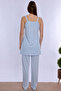 Maternity and Postpartum Pajama Set with Rope Straps and Breastfeeding Feature Effortt - Blue - 5