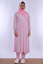 Adjustable Waist Elasticated Maternity Pajama Set with Hijab Effortt - Pink - 3