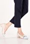 Genuine Leather Bow Detailed Low Heel Shoes Ast.8429 Beige Combination - 4