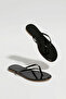 Women's Black Patent Leather Flat Sole Flip-Flop Casual Sandals Comfortable Stylish Thin Strap Summer Pool Sea Beach Slippers