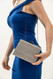Platinum Laser Striped Evening Dress Elegant Evening Bag - 4