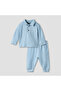 Collared Long Sleeves Pyjama Set with Ribbed Texture - 2