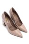 Women's Genuine Leather Beige Heeled Shoes - 3