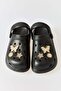 Women's Soft Sole Sabo Slippers with Accessories Black - 3
