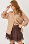 Women's Black Off-Shoulder Casual Shirt Mink