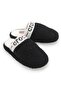 Women's plush black house slippers