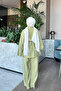 Olive Waist Tie Shirt and Trousers Set - 5