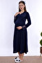 Mother's Comfort Maternity Nightgown with Breastfeeding Feature Effortt - Navy Blue - 6