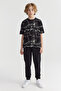 Boy's Patterned Basic T-Shirt - 7