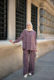 Women's Judge Collar Trouser Suit Cherry Rot - 2
