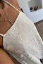 White Embroidered Strappy Long Dress 3437 - 3