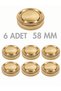 6 Pieces Deep Gold Metal Ergo Baby Food Jam Peanut Butter Jar Lids – 58 mm (Compatible with 156 Cc Jars)