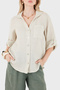 Comfortable Fit Long Sleeve Linen Shirt Shirt 6684