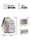 -1396 Set of 3 Children's Primary School Middle School Bag with Pen Holder and Lunch Bag Backpack Gray - 7