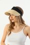 Women's Straw Visor Hat with Elastic Back, Sun Protection Beach Sports Hat - 9