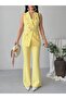 Women's Double-Breasted Belted Sleeveless Jacket and Classic Trousers Two-Piece Set - 6