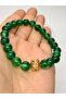 Green Agate Natural Stone Bracelet with Horseshoe Symbol - 2