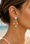 Dangle Earrings with Jellyfish and Starfish Figures Stylish Design Earrings with White Blue Color Options - 4