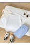 Girl-Boy White Blue Pocket Detailed Top and Bottom Set - 2