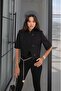 Black Valen Linen Short Sleeve Blazer Jacket - 2