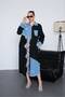 Women's Design Jean and Stone Detailed Plus Size Oversize Dress Black