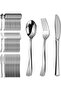 Cutlery Set, Reusable Plastic Silverware, 75 Utensils Heavy-Duty Tableware (Silver)