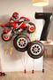 Motorcycle Themed 7 Year Old Foil Balloon Set 4 Piece Motorcycle Birthday Set - 2