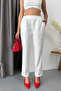 Women's Elastic Waist Double Pocket Carrot Cut Trousers White - 3229 - 2