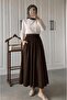 Black Pocketed Flared Skuba Crepe Skirt - Ideal for Comfortable and Stylish Combinations - 3