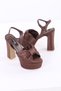Satin Platform Heeled Evening Dress Shoes