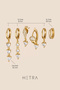 Gold Color Zircon Stone Heart Figured Long Dangle Earrings Set of 6 - 4
