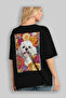 For Dog Lovers 10 Black Oversize T-Shirt with Dog Print on the Back 100% Cotton Unisex Dog Lover Premium Design - 4