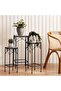 Medley 3-piece Square Metal Planter Stand - Black
