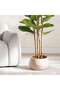 Nico Stoneware Planter With Gold Finish 34x34x20cm - Beige