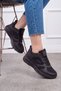 Black Women's Lace-Up Lightweight Sneaker Flat Sole Breathable Sports Shoes 213Nav