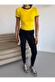 Women's Yellow Short Sleeve Crew Neck Single Jersey Fabric Blouse - 2