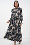 Women's Belted Hijab Dress 1511 - Y.Black - 4