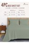Pure Combed Cotton Bed Sheet Set Queen Size Sea Foam, 400 Thread Count Sateen Weave - 3