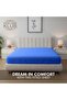 1-Piece Microfiber Fitted Sheet Striped, Royal Blue, Soft Fabric Deep Pocket - 6