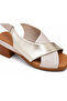 Mila Beige Gold Detailed Genuine Leather Women's Sandals - 6