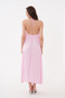 Women's Backless Midi Length Halter Neck Satin Dress - 6