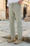 Sports Sweatpants Elastic Waist Cotton Thin Summer Fabric Large Size (Lightgreen) - 2